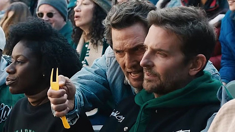 Matthew McConaughey and Bradley Cooper in Uber Eats commercial still