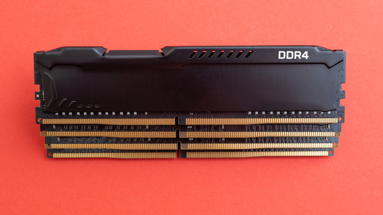 A stack of DDR4 modules