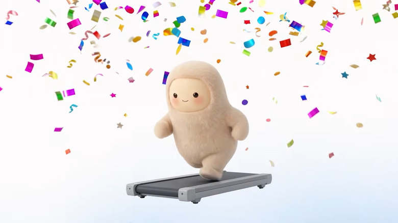 An image of Meta's Muse AI assistant running on a treadmill