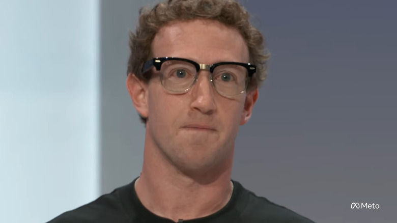 Meta CEO Mark Zuckerburg wearing a pair of Ray-Ban Clubmaster Meta Audio Glasses at Meta Connect 2026