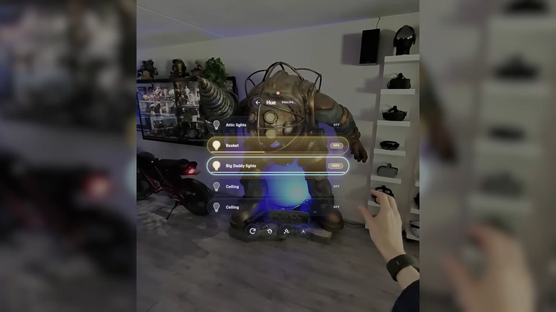 Meta Ray-Ban Display showing Philips Hue app to control lights