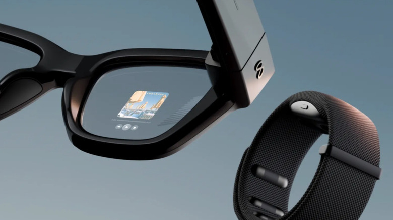 Meta Ray-Ban Display showing music playing