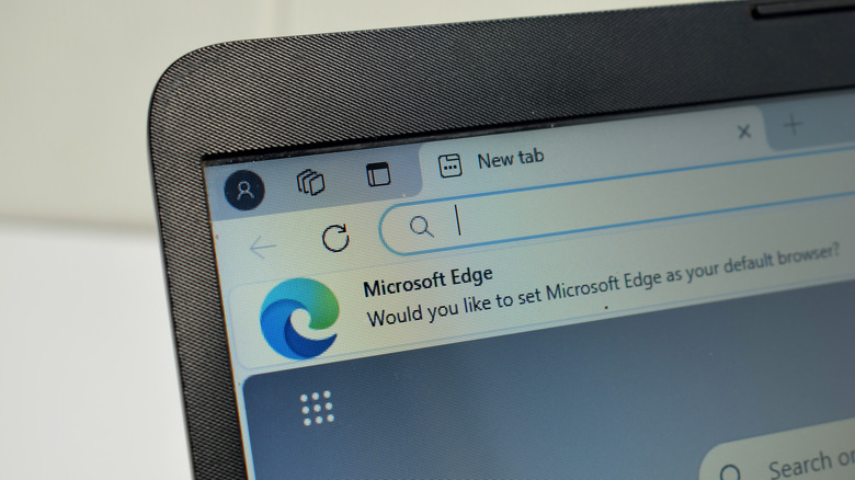 Microsoft edge running on a windows laptop