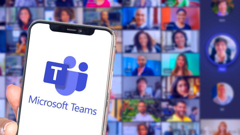 Microsoft Teams logo on phone