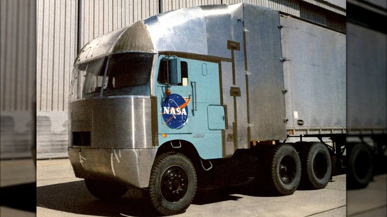 A semi truck at the NASA Dryden research facility