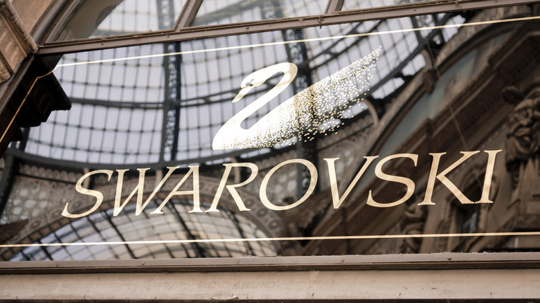 The Swarovski logo displayed on the front of a jewelry store