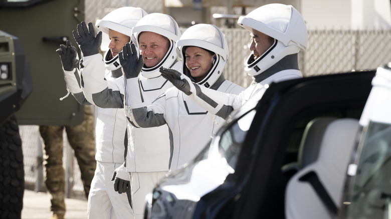 NASA Crew-11 waving goodbye before August launch to the ISS.
