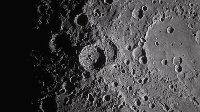 Picture closeup of craters on the moon taken by the Artemis II rocket mission