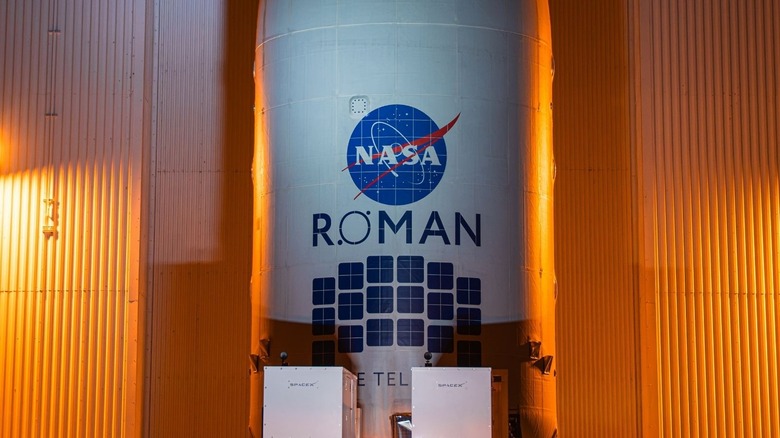 A picture of NASA's Nancy Grace Roman Space Telescope while it's being transported