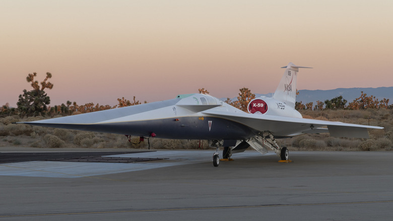 Lockheed Martin and NASA X-59 quesst supersonic parked