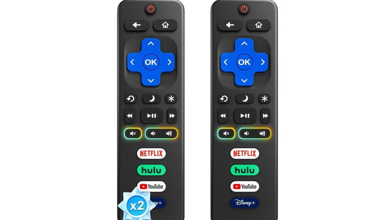 Two Yosun Roku remotes on a white background.