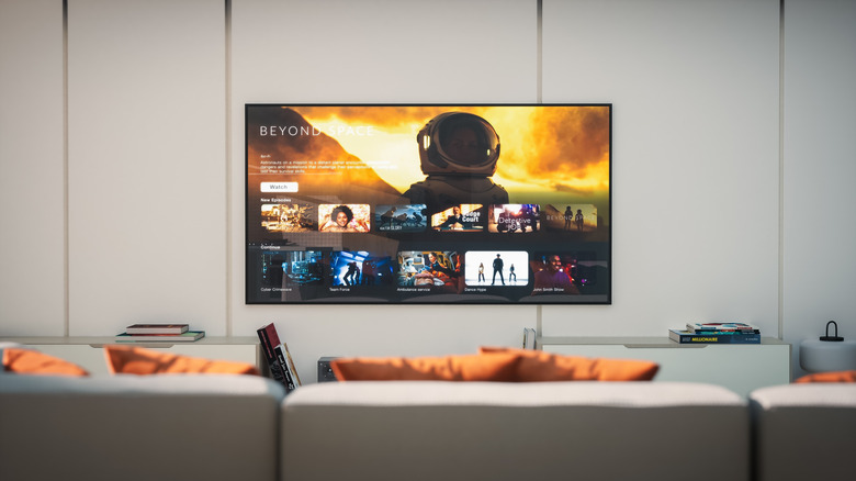 A TV set in a living room