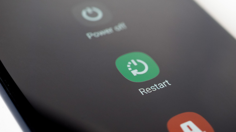 Power Off and Restart options on Android phone