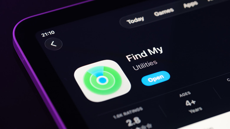 The Find My app shown on an iPad screen.