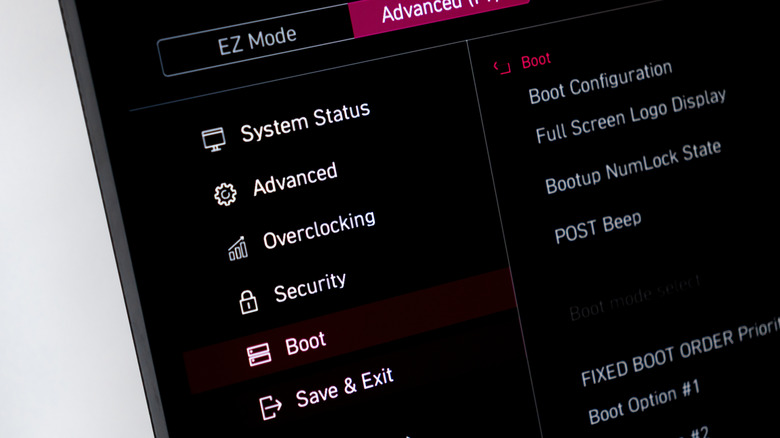 A picture of the UEFI settings of a PC
