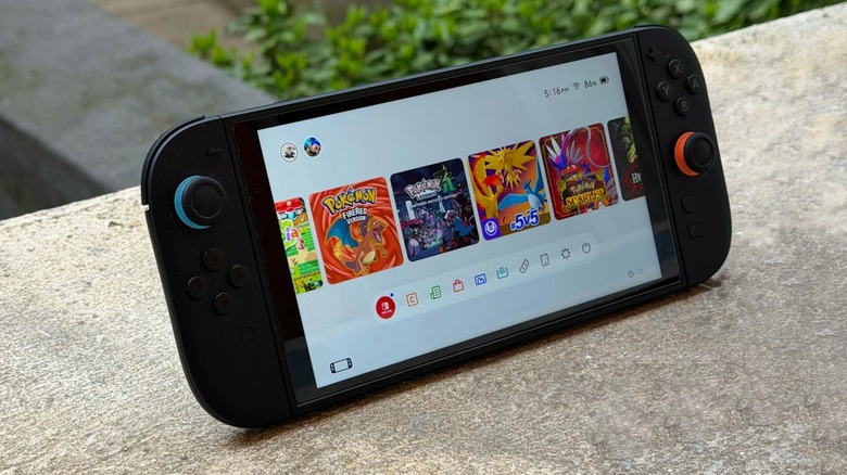 Nintendo Switch 2 console in tabletop mode