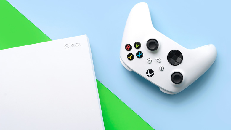 The Xbox Series S console with controller