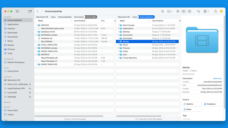 Bloom file manager for Mac showing multi-pane view.