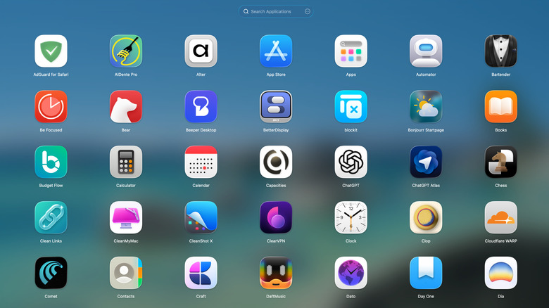 LaunchOS showing a Launchpad like app launcher on the Mac.
