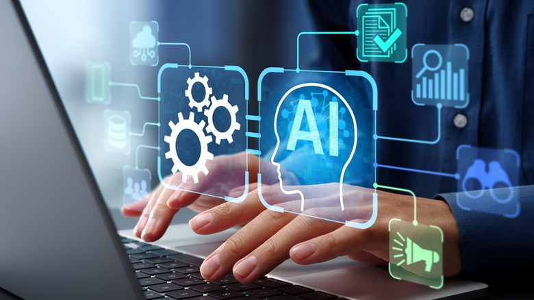 A concept of using AI on a computer.