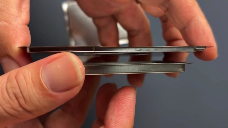 Purported iPhone 17 Air and 17 Pro batteries.
