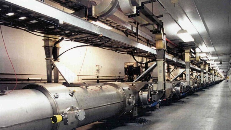 SRF particle accelerator tunnel in Jefferson Lab