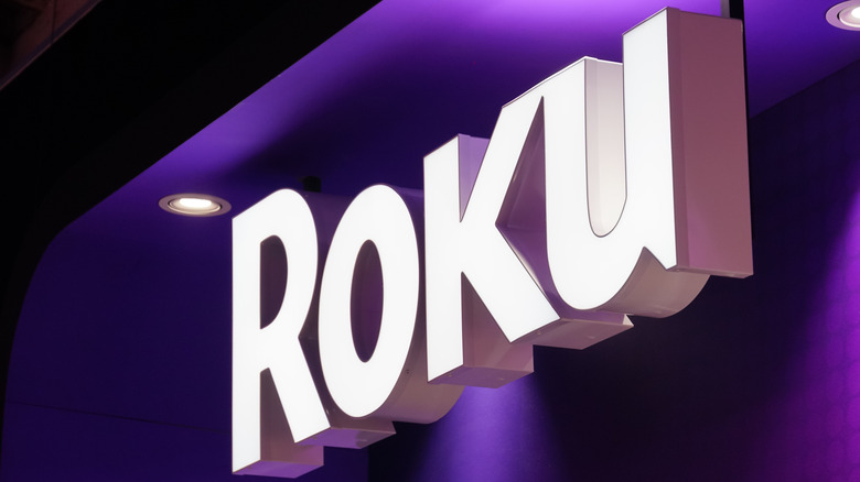 The Roku logo in presentational signage