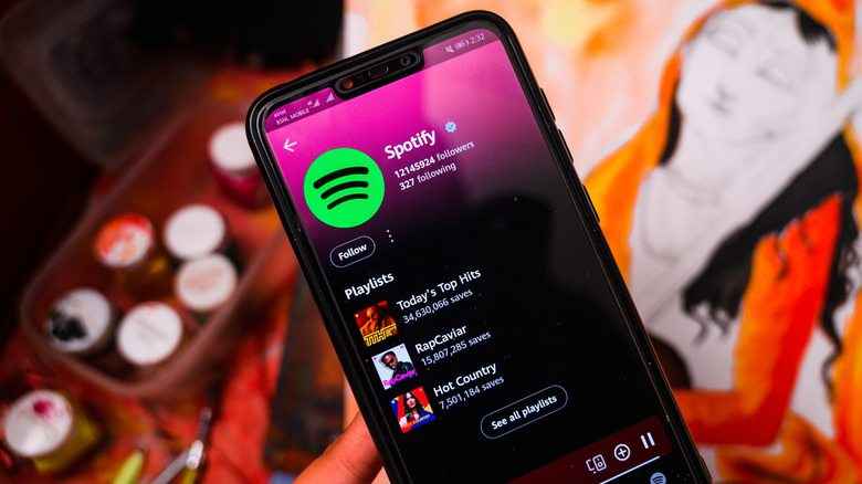 Spotify app open on an Android device