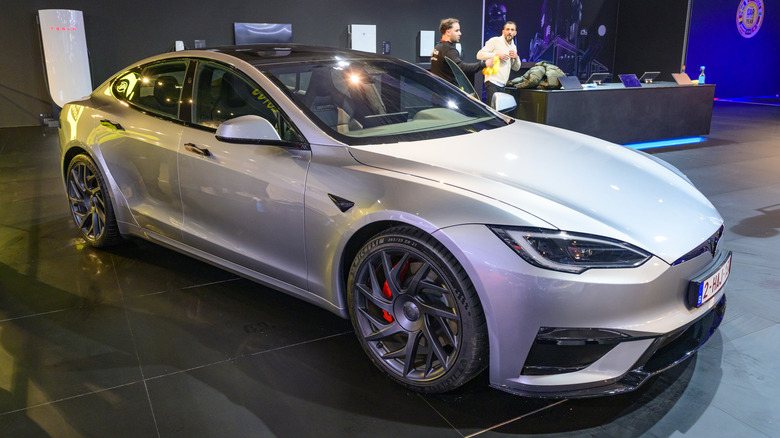 Tesla Model S in a showroom