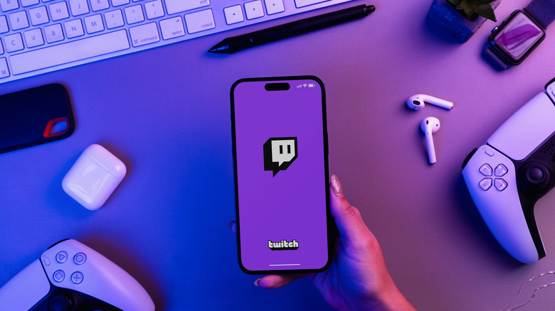 Twitch logo on a smartphone screen