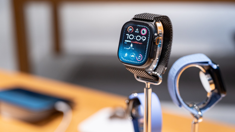 Apple Watch on display in apple retail store