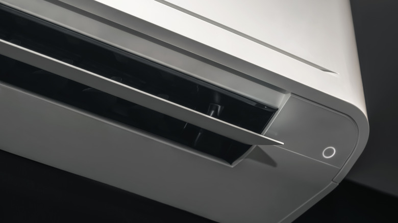 A wall-mounted air conditioner.