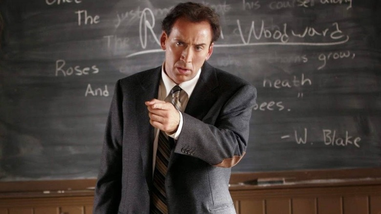 Nicolas Cage pointing in a classroom in The Wicker Man