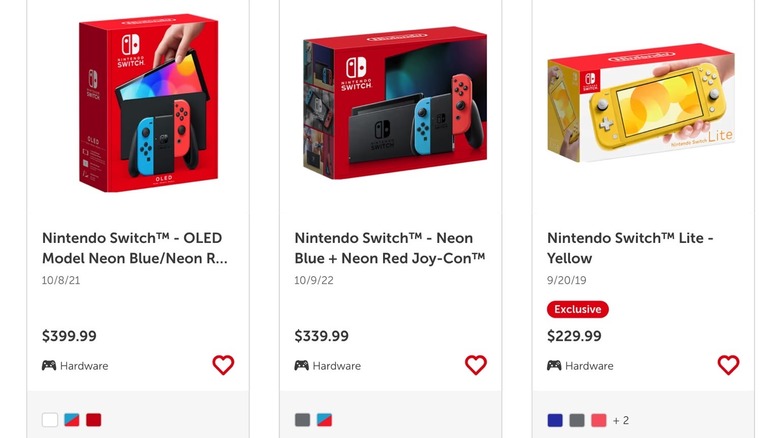 Screenshot showing the Nintendo Switch 1 price increases in the U.S.