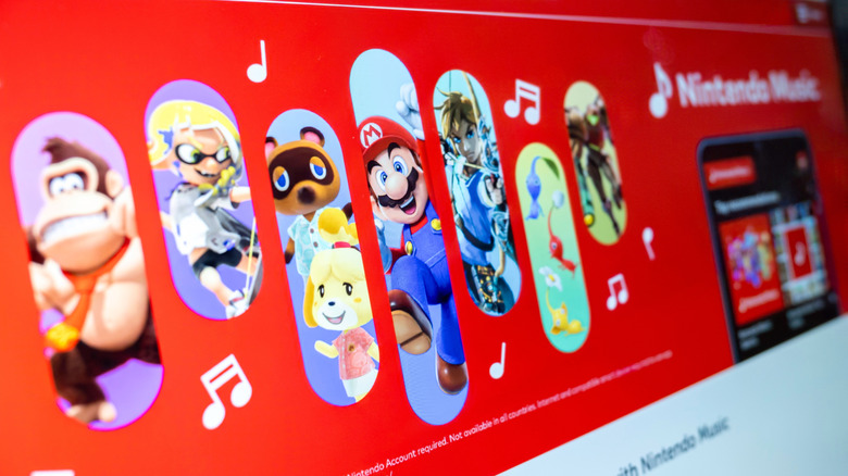 Photo of the Nintendo Music banner on Nintendo's website.