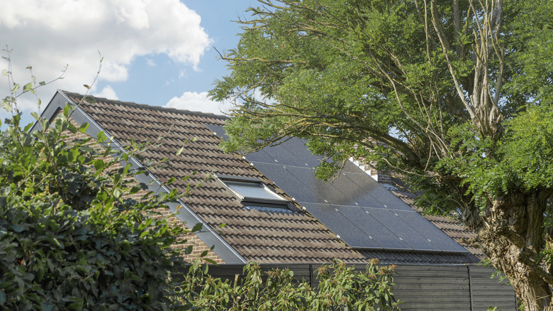 Solar panels on roof