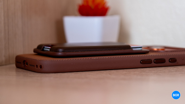Side of a Nomad Leather Mag Wallet