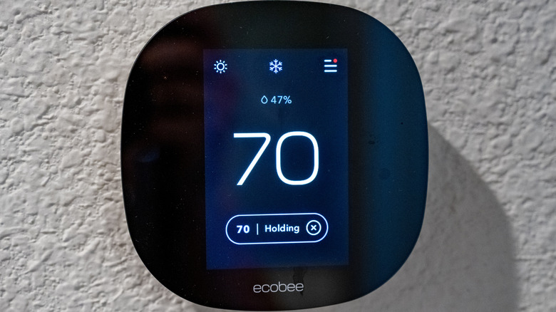 An Ecobee smart thermostat