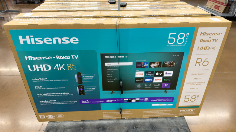 Hisense TVs on display in a store