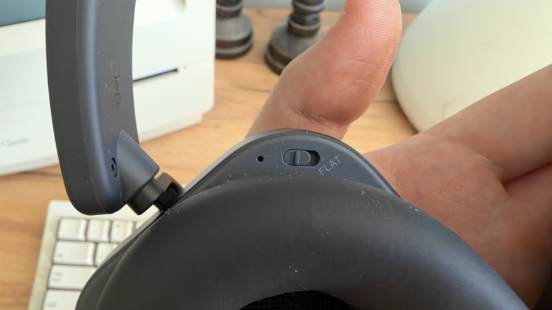 Close-up of the Flat EQ switch on the Nothing Headphone (1) Pro