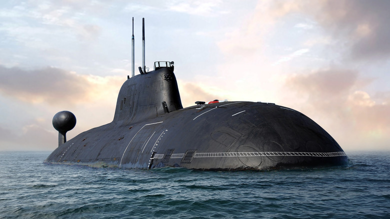 A submarine coming up for fresh air