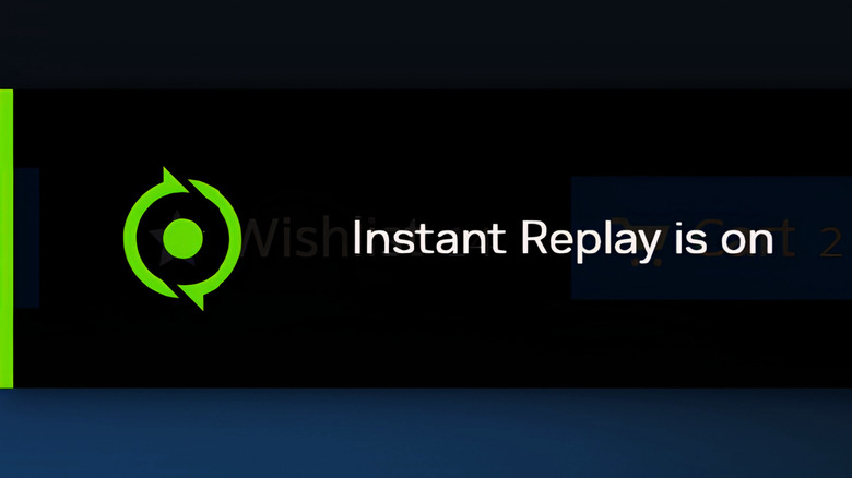 A screenshot of Nvidia Instant Replay being activated on a computer.