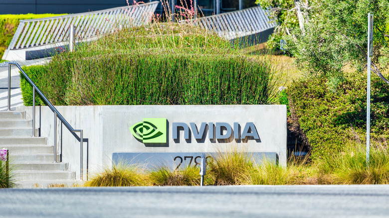 Nvidia sign outside its headquarters in California