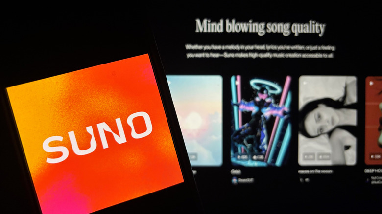Image showing the SUNO AI music generation platform