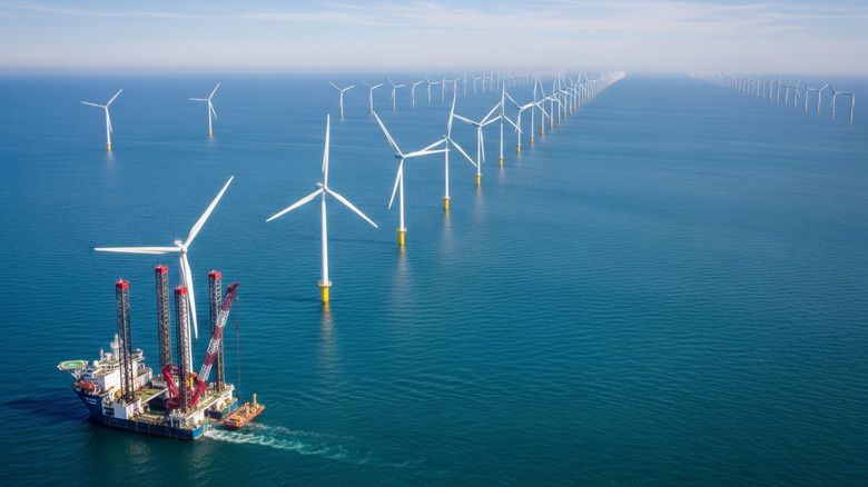 Offshore wind farm in ocean