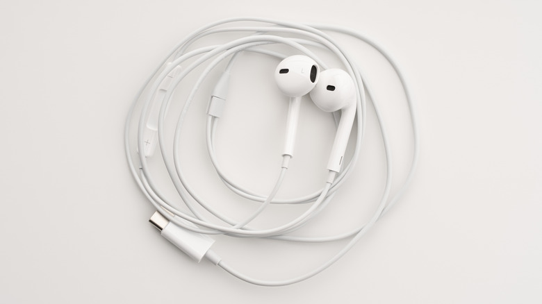 The Apple EarPods USB-C set against a white backdrop.