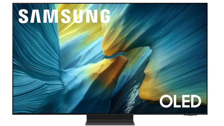 The Samsung S95F QD-OLED on a white background