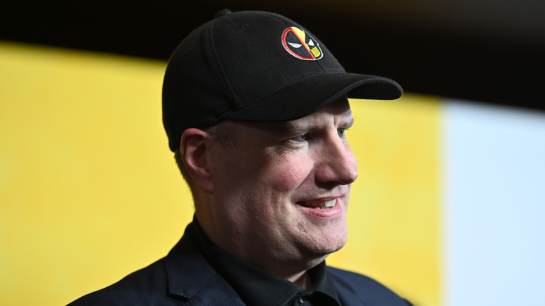 Kevin Feige in a Deadpool and Wolverine hat