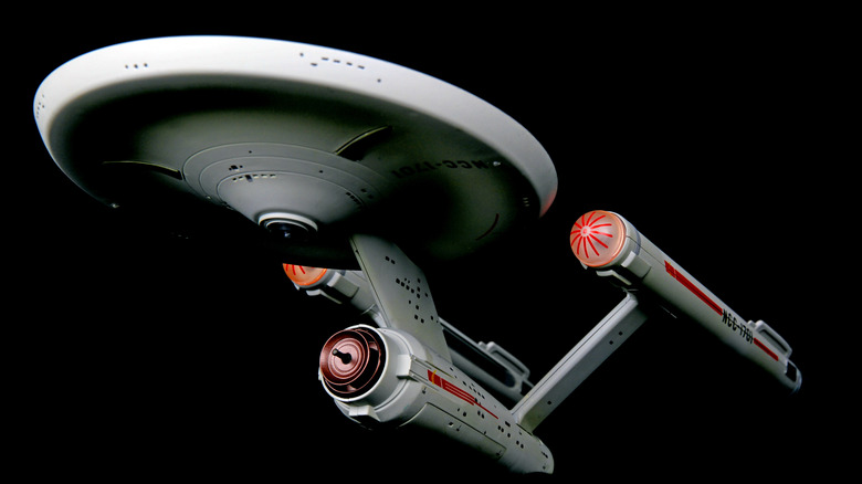 U.S.S. Enterprise from Star Trek on black background