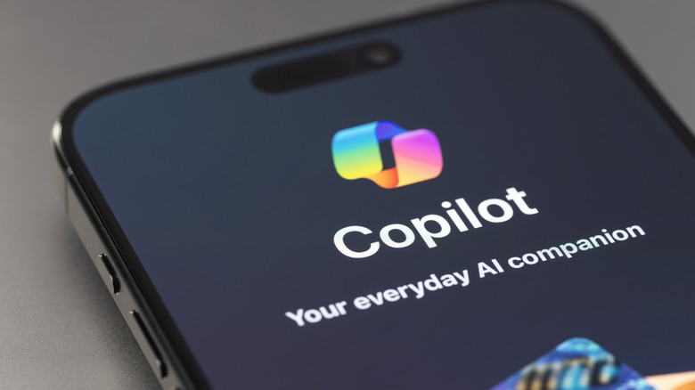 Microsoft copilot open on a smartphone